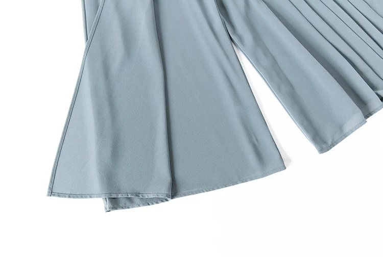 Pleated Chiffon Skirt Pants Thin Casual Women High Waist Wide Leg Pantalones Mujer Korean Fashion Harajuku Ropa Baggy Trousers