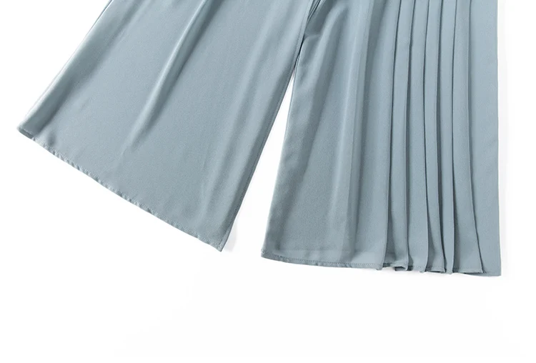 Pleated Chiffon Skirt Pants Thin Casual Women High Waist Wide Leg Pantalones Mujer Korean Fashion Harajuku Ropa Baggy Trousers