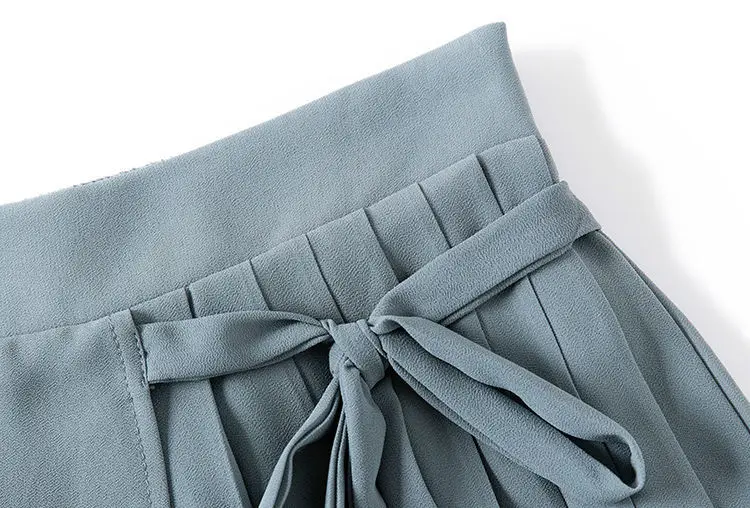 Pleated Chiffon Skirt Pants Thin Casual Women High Waist Wide Leg Pantalones Mujer Korean Fashion Harajuku Ropa Baggy Trousers