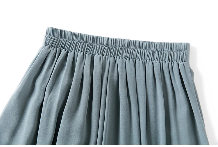 Pleated Chiffon Skirt Pants Thin Casual Women High Waist Wide Leg Pantalones Mujer Korean Fashion Harajuku Ropa Baggy Trousers