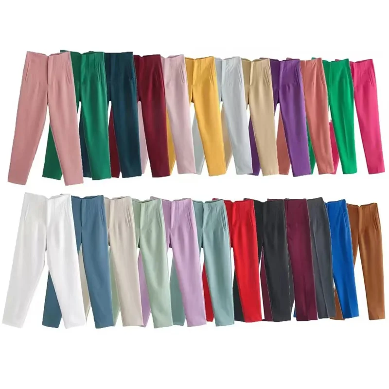 HXAO Women's Pants 2025 Summer High Waist Flared Pants Streetwear Urban Pants Office Wear Woman Elegant Chic Ladies Long Trouser