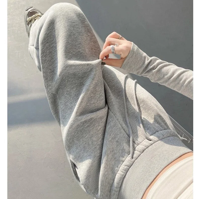 Hot Sale Women Classic High Waist Trousers Girls Loose Fit Wide Leg Casual Pants Female Chic Korean Home Daily Sweatpants