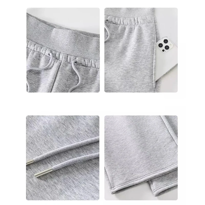 Hot Sale Women Classic High Waist Trousers Girls Loose Fit Wide Leg Casual Pants Female Chic Korean Home Daily Sweatpants
