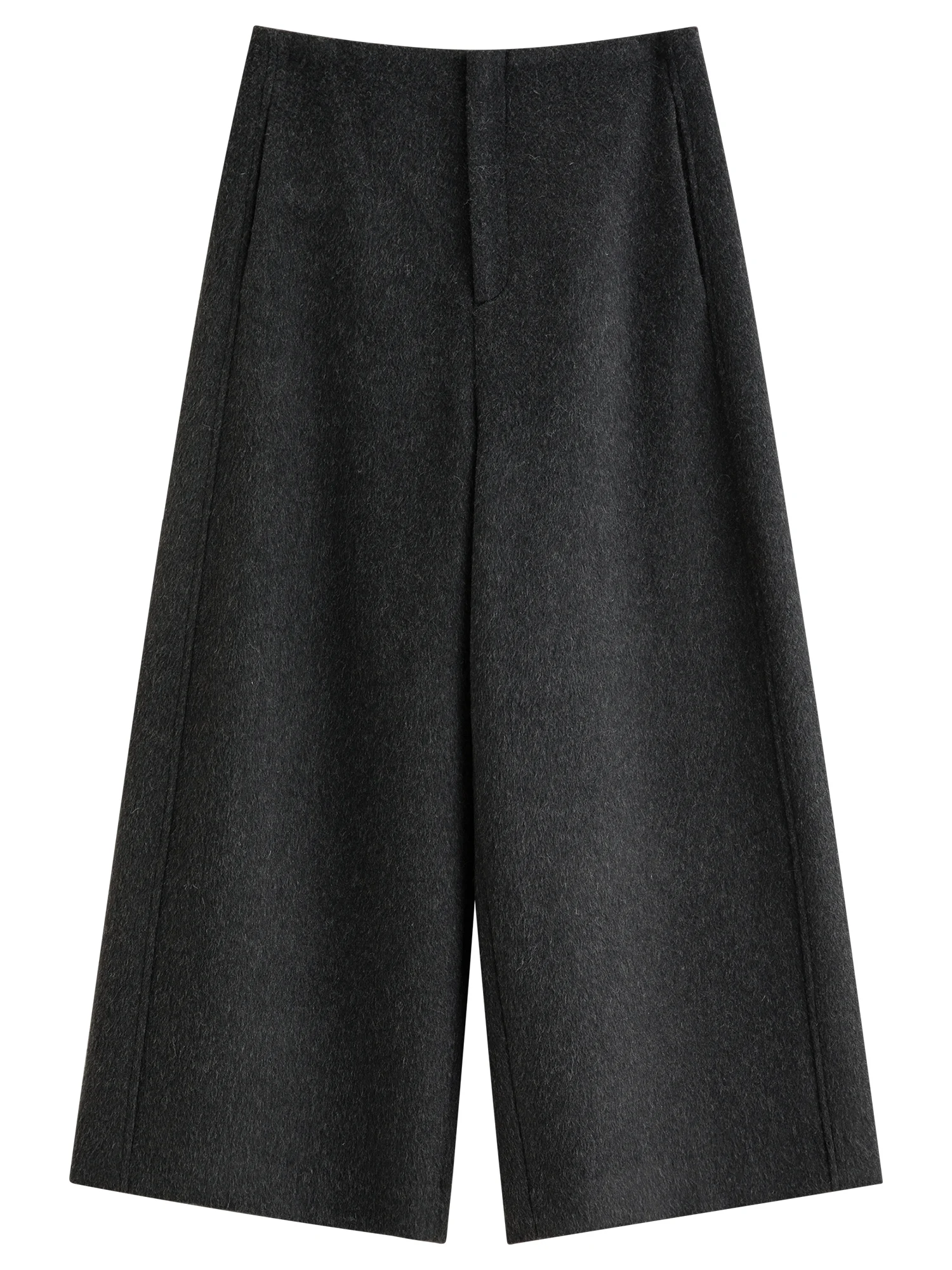 FSLE Women's Wide-leg Straight-leg Slim-fit Casual Pants with No Waistband New Style for Winter 2026 Unisex British Stylish