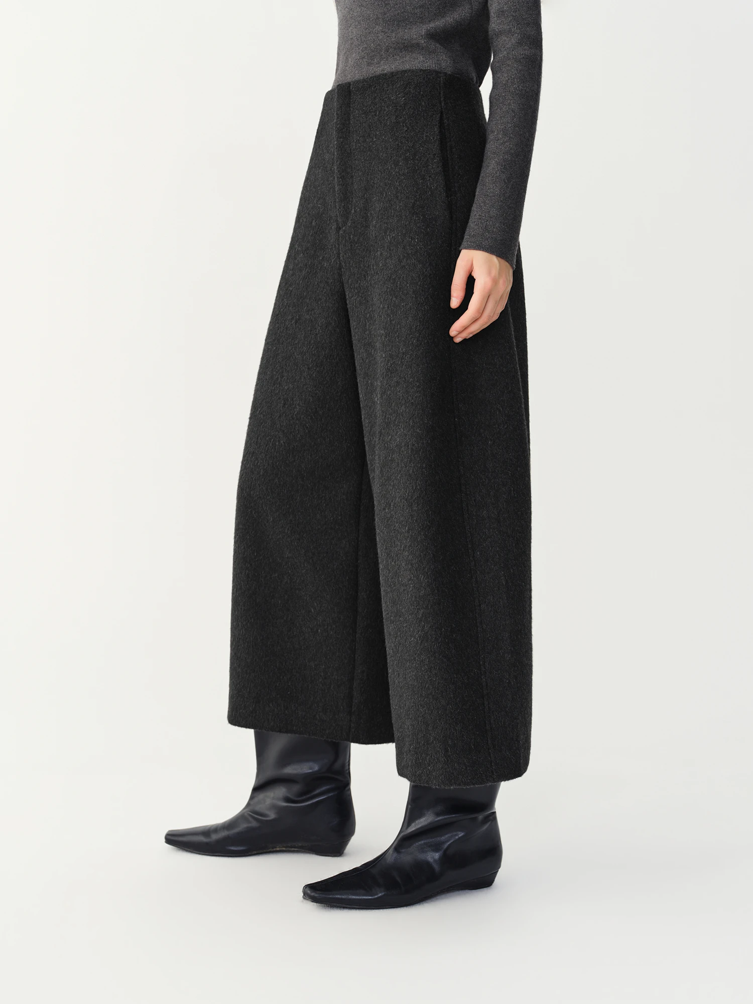 FSLE Women's Wide-leg Straight-leg Slim-fit Casual Pants with No Waistband New Style for Winter 2026 Unisex British Stylish