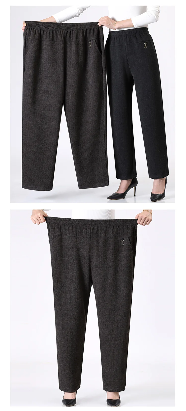 Women Trousers New Autumn Winter Pants Elastic High Waist Mother Casual Pants Female Velvet Straight Pants Oversize 6XL 7XL 8XL