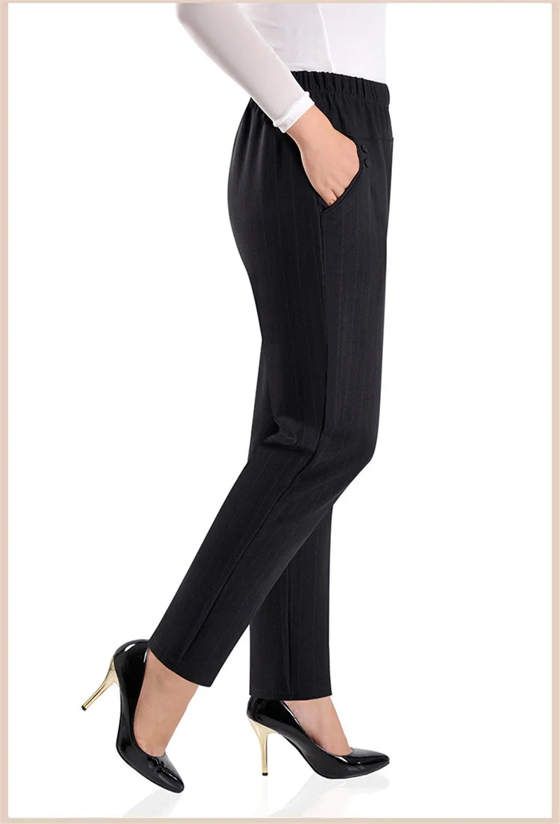 2022 NEW Autumn Women Trousers Oversize Elastic High Waist Loose Casual Pants Middle-aged Female Winter Warm Stretch Pants 8XL