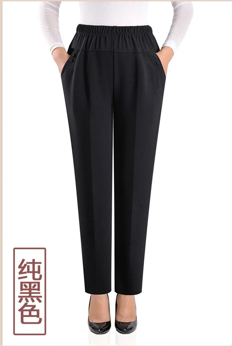 2022 NEW Autumn Women Trousers Oversize Elastic High Waist Loose Casual Pants Middle-aged Female Winter Warm Stretch Pants 8XL