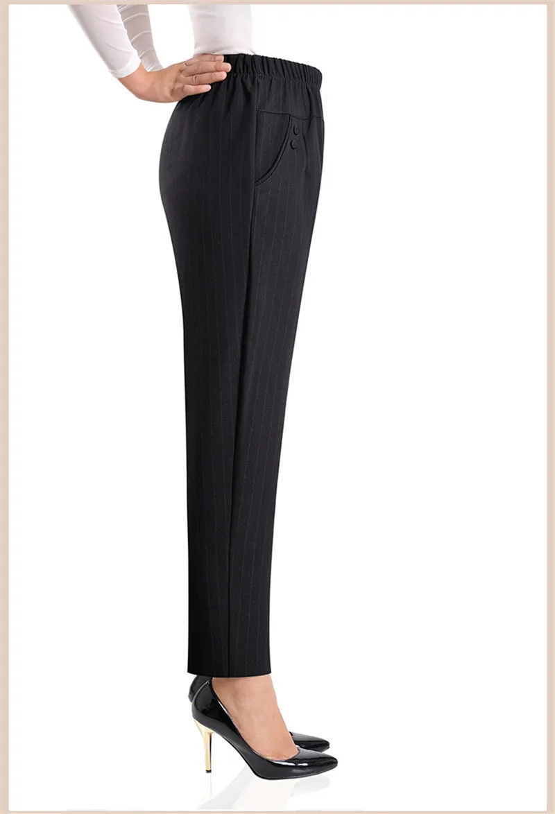 2022 NEW Autumn Women Trousers Oversize Elastic High Waist Loose Casual Pants Middle-aged Female Winter Warm Stretch Pants 8XL