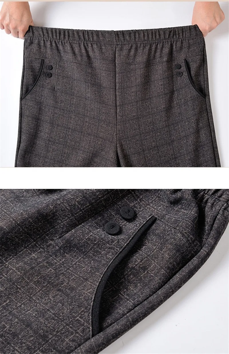 2022 NEW Autumn Women Trousers Oversize Elastic High Waist Loose Casual Pants Middle-aged Female Winter Warm Stretch Pants 8XL