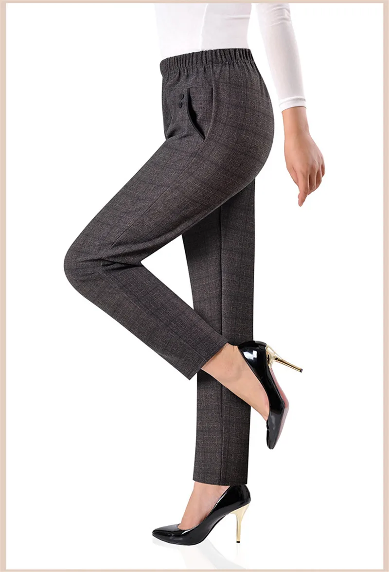 2022 NEW Autumn Women Trousers Oversize Elastic High Waist Loose Casual Pants Middle-aged Female Winter Warm Stretch Pants 8XL
