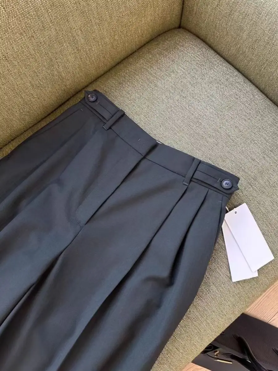 Draped Suit Casual Pants for Women 2024 Spring and Autumn Wide New Loose Temperament Mop Straight Casual Pants Ins Fashion