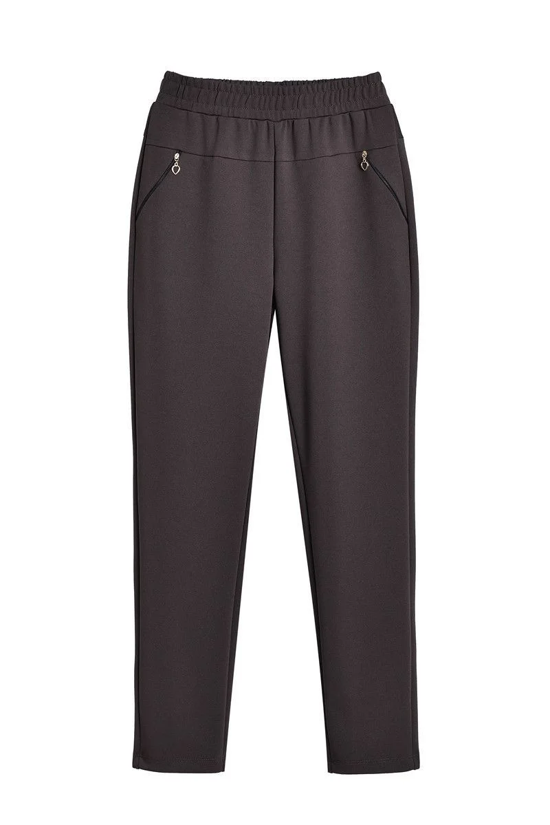Mother Straight Pants Middle Aged Female Stretch Trousers Autumn Winter Thicken Elastic Waist Women Casual Pantalones 6antalones