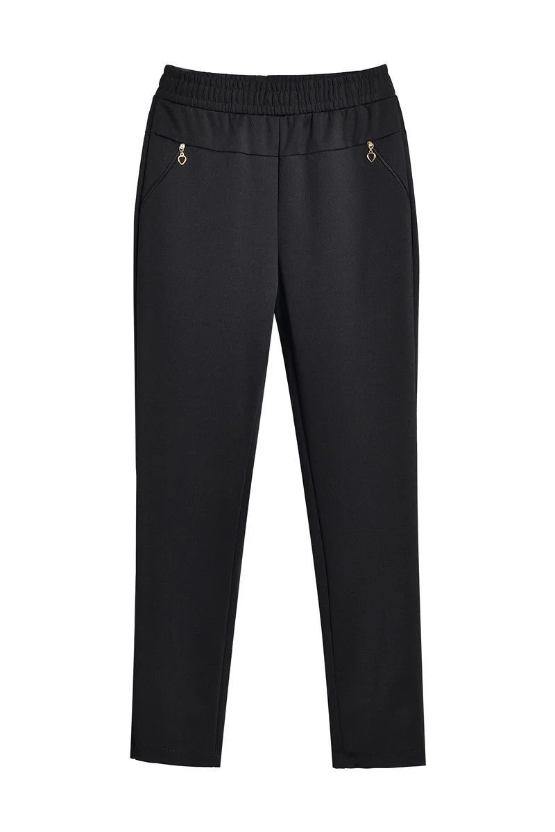 Mother Straight Pants Middle Aged Female Stretch Trousers Autumn Winter Thicken Elastic Waist Women Casual Pantalones 6antalones