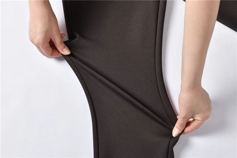 Mother Straight Pants Middle Aged Female Stretch Trousers Autumn Winter Thicken Elastic Waist Women Casual Pantalones 6antalones