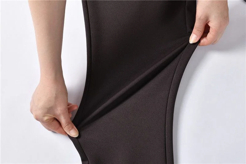 Mother Straight Pants Middle Aged Female Stretch Trousers Autumn Winter Thicken Elastic Waist Women Casual Pantalones 6antalones
