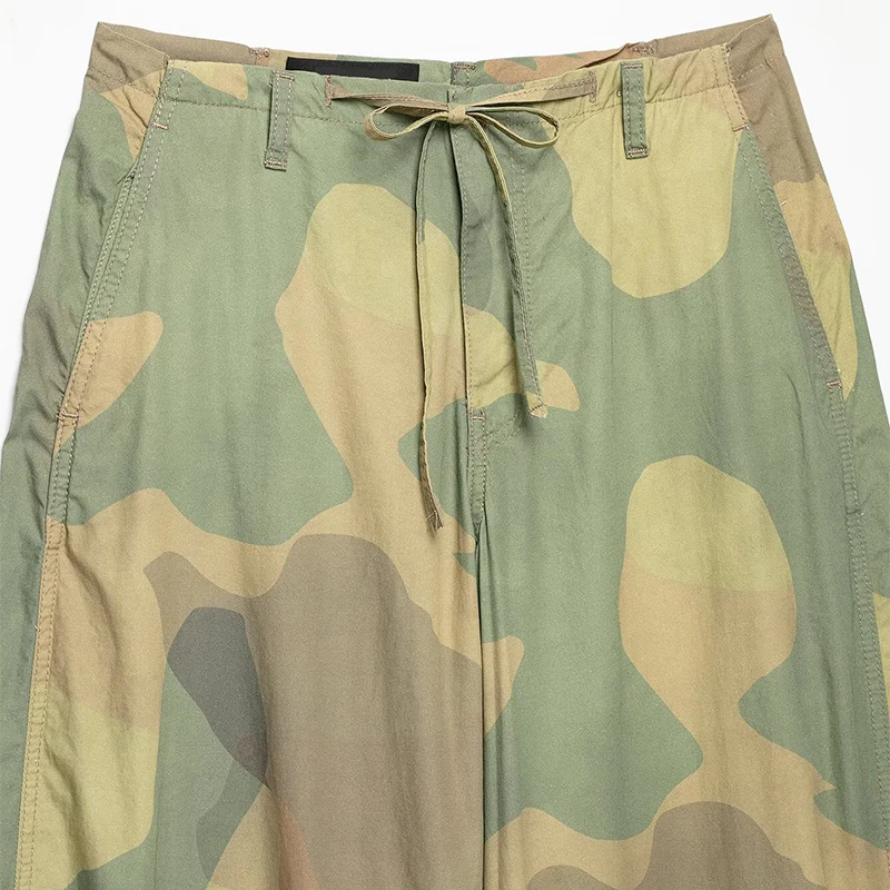 Women Camouflage Cargo Long Pants High Waist Wide Leg Drawstring Hem Baggy Trousers 2026 Autumn Casual Chic Vintage Streetwear