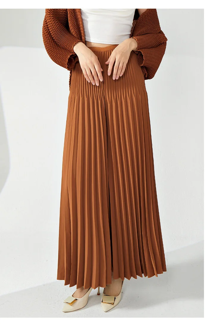 LANMREM niche design pleated pants for women 2025 new loose casual wide leg elastic waist trousers spliced tide straight 2DB2555