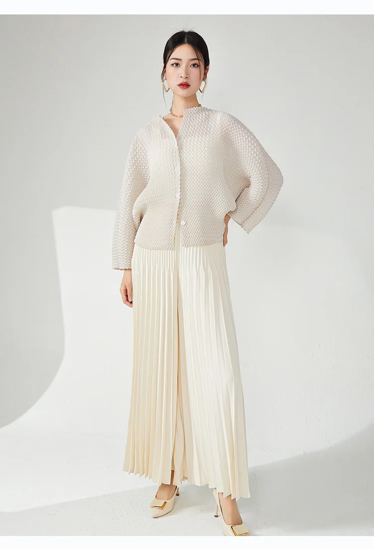LANMREM niche design pleated pants for women 2025 new loose casual wide leg elastic waist trousers spliced tide straight 2DB2555