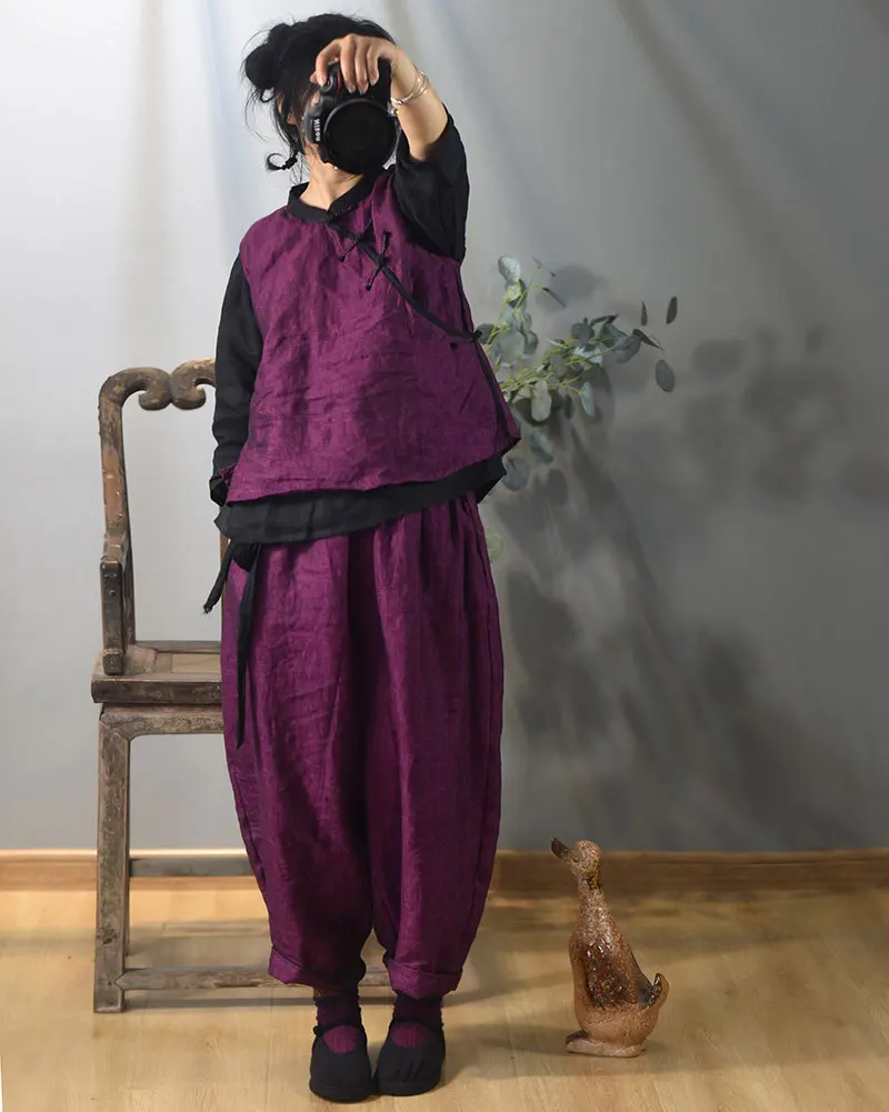 Johnature 2025 Autumn New Belt Wide Leg Pants For Women Solid Color Elastic Waist Trouser Loose Vintage Casual Female Pants