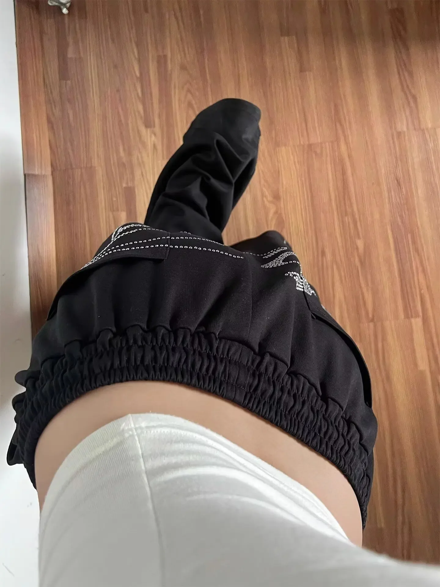 Summer Women Black Gothic Baggy Y2k Letter Pants Korean Fashion Vintage Oversize Hip-pop Sweatpants Wide Leg Trouser