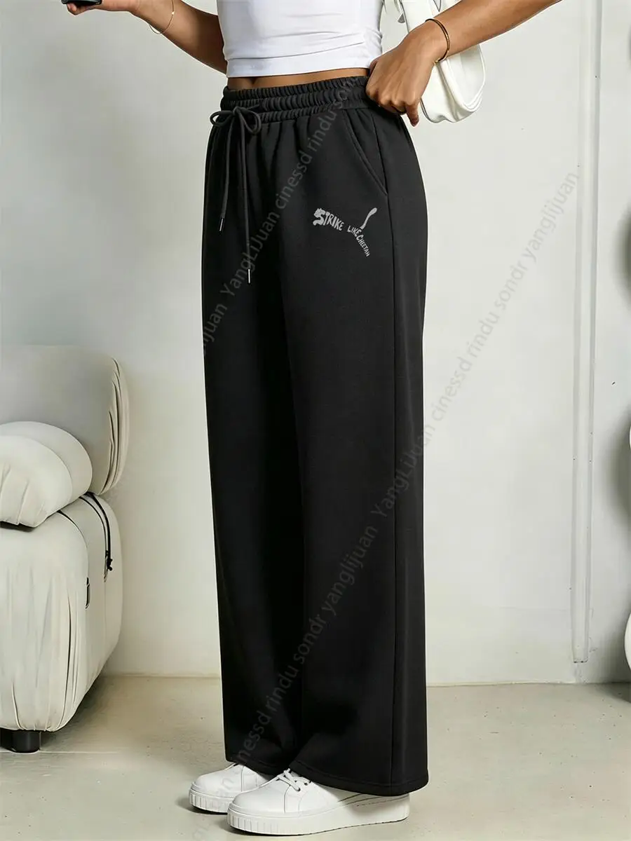 Woman Pants Straight Leg Trousers Fleece Graphic Print Street Hip Hop True To Size Clearance Sale Joggers women Sweatpants