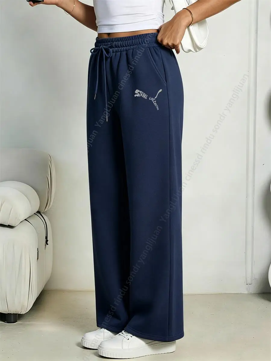 Woman Pants Straight Leg Trousers Fleece Graphic Print Street Hip Hop True To Size Clearance Sale Joggers women Sweatpants