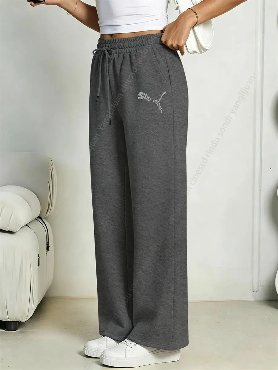Woman Pants Straight Leg Trousers Fleece Graphic Print Street Hip Hop True To Size Clearance Sale Joggers women Sweatpants