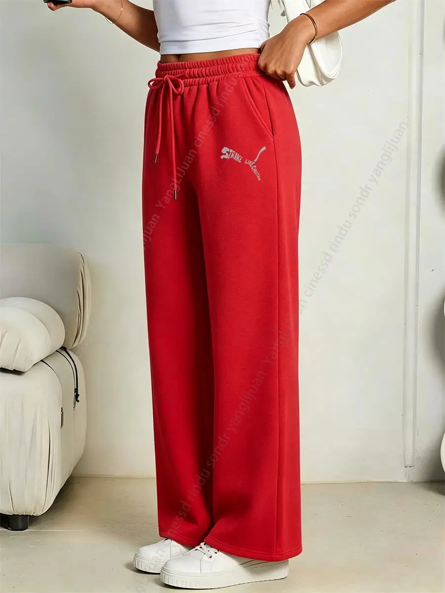 Woman Pants Straight Leg Trousers Fleece Graphic Print Street Hip Hop True To Size Clearance Sale Joggers women Sweatpants