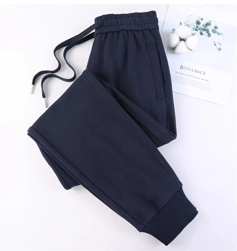 Casual Trousers Women's 100% Cotton Straight Pants Pink Sweatpants Loose Female Drawstring Bundle Foot Harem Pants Spring Autumn