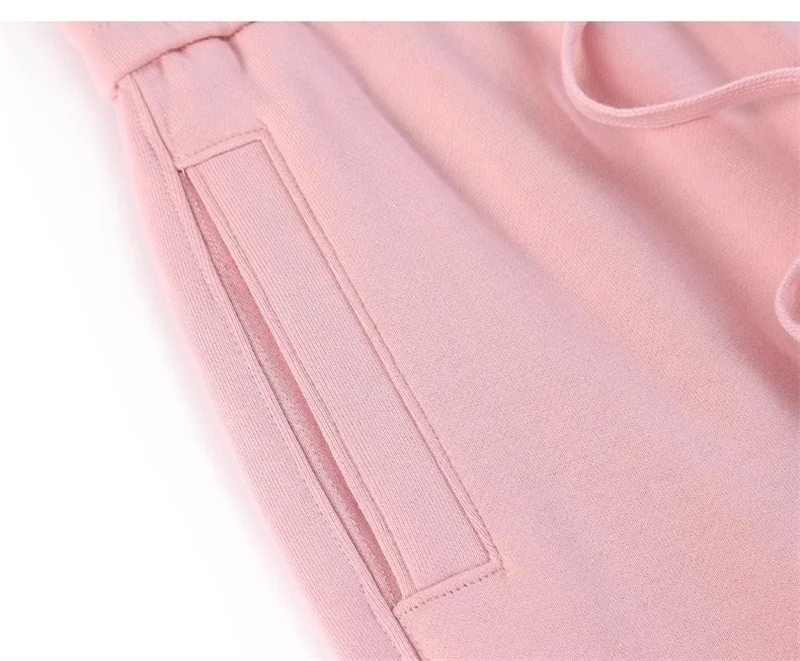 Casual Trousers Women's 100% Cotton Straight Pants Pink Sweatpants Loose Female Drawstring Bundle Foot Harem Pants Spring Autumn