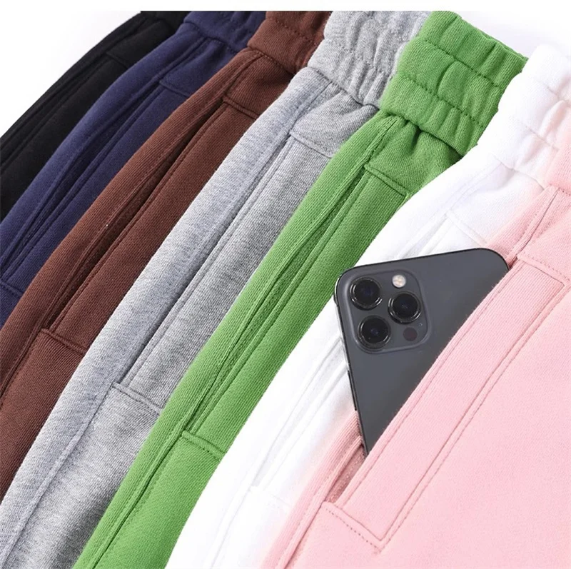 Casual Trousers Women's 100% Cotton Straight Pants Pink Sweatpants Loose Female Drawstring Bundle Foot Harem Pants Spring Autumn
