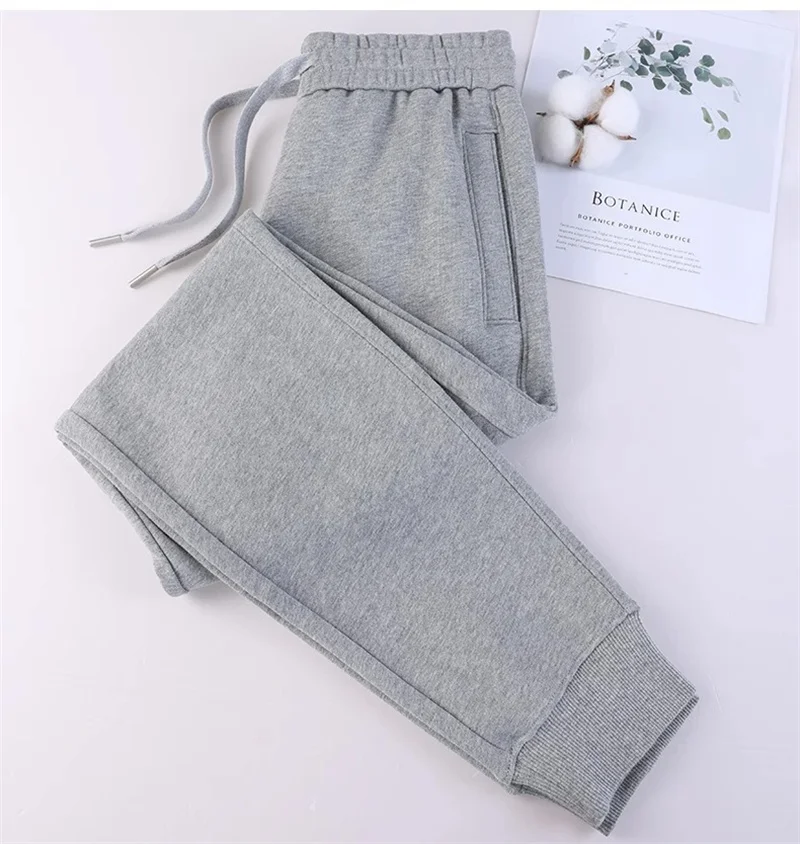 Casual Trousers Women's 100% Cotton Straight Pants Pink Sweatpants Loose Female Drawstring Bundle Foot Harem Pants Spring Autumn