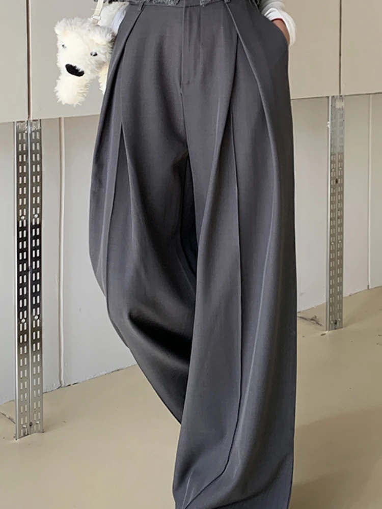 Matakawa Wide Leg Pants Women Spring Summer Loose Solid High Waist Pantalones De Mujer Korean Fashion Basics Casual Trousers