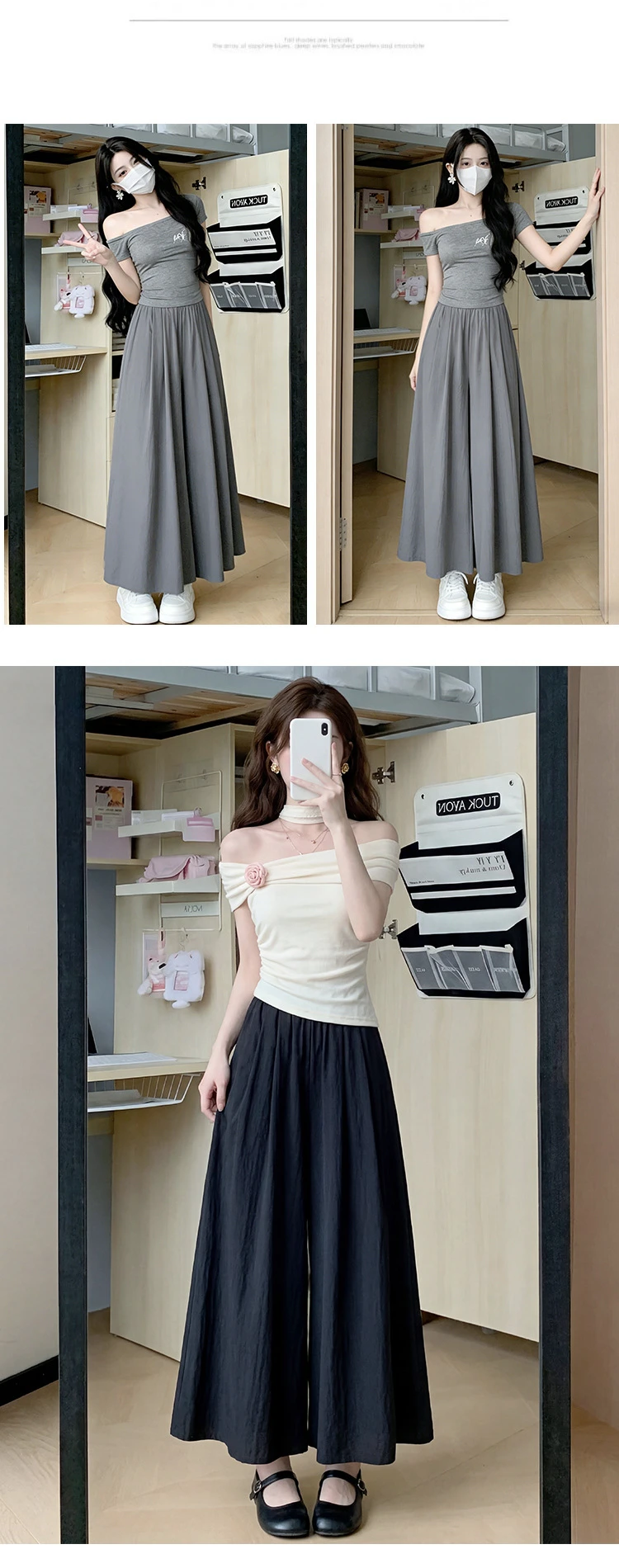Summer Women Wide Leg Pants Ice Silk Breathable Long Skirt Pants Elastic Waist Casual Culottes Loose Solid Palazzo Trousers 2026