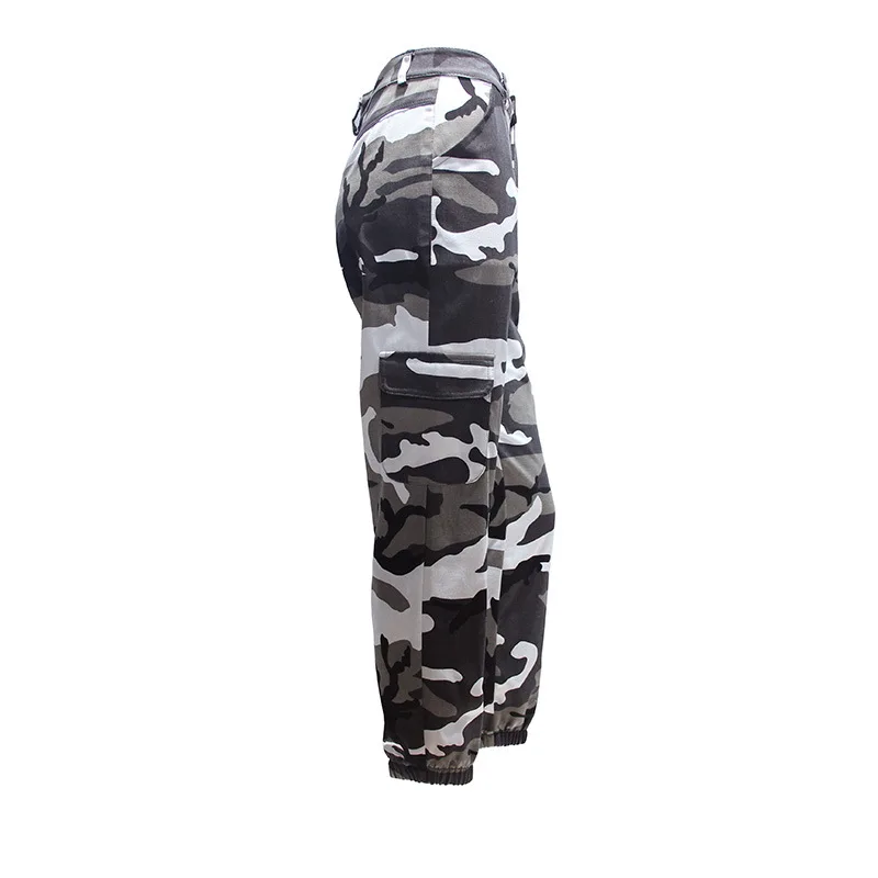 Women High Waist Camouflage Pants Fashion Pantalon Femme Trouser Ankle-Length Sweatpants Cotton Streetwear Camo Pants