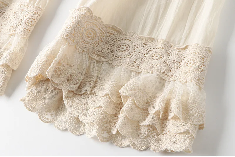 Spring Summer Fashion Home Wear Pants Women's Korean Style Elastic Waist Lace Embroidery Sweet Fresh Ankle Length Trouser Female