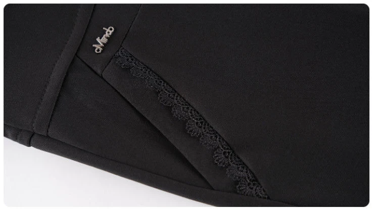 Brand Casual Pants Woman Winter Fleece Fashion High Waist Elegant Slim Black Straight Pants Thicken Large Size Trousers