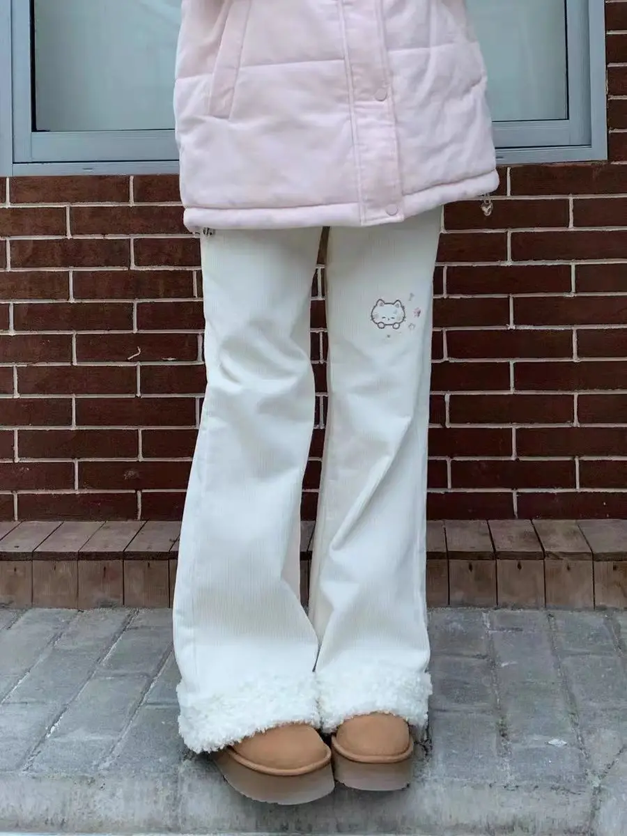 Japanese Kawaii Pants Full Length Women Cartoon Pattern Casual Sweet Harajuku Y2K Aesthetic Subculture Spring Cute Pants 2026