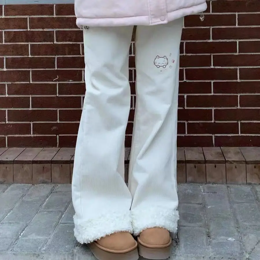 Japanese Kawaii Pants Full Length Women Cartoon Pattern Casual Sweet Harajuku Y2K Aesthetic Subculture Spring Cute Pants 2026