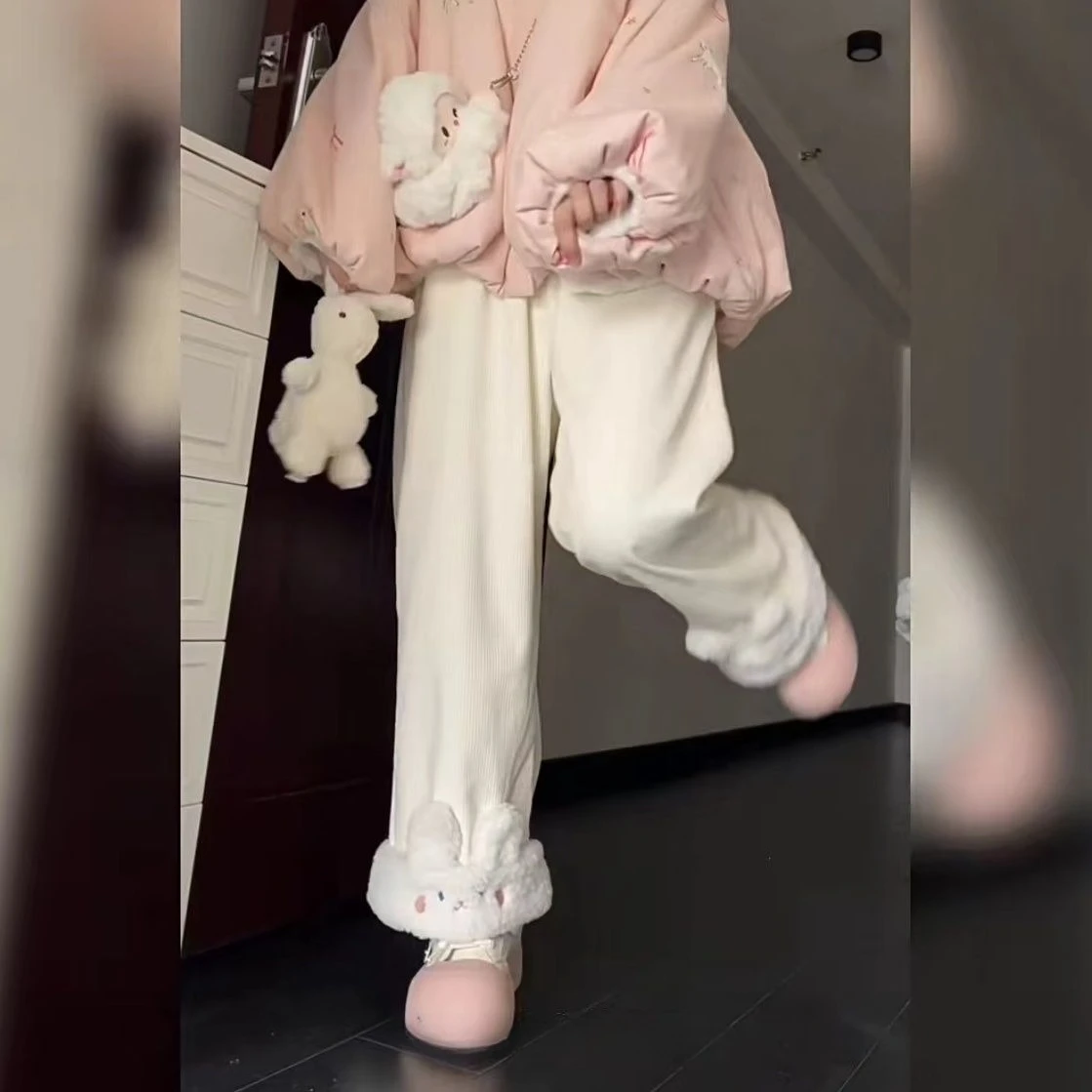 Japanese Kawaii Pants Full Length Women Cartoon Pattern Casual Sweet Harajuku Y2K Aesthetic Subculture Spring Cute Pants 2026