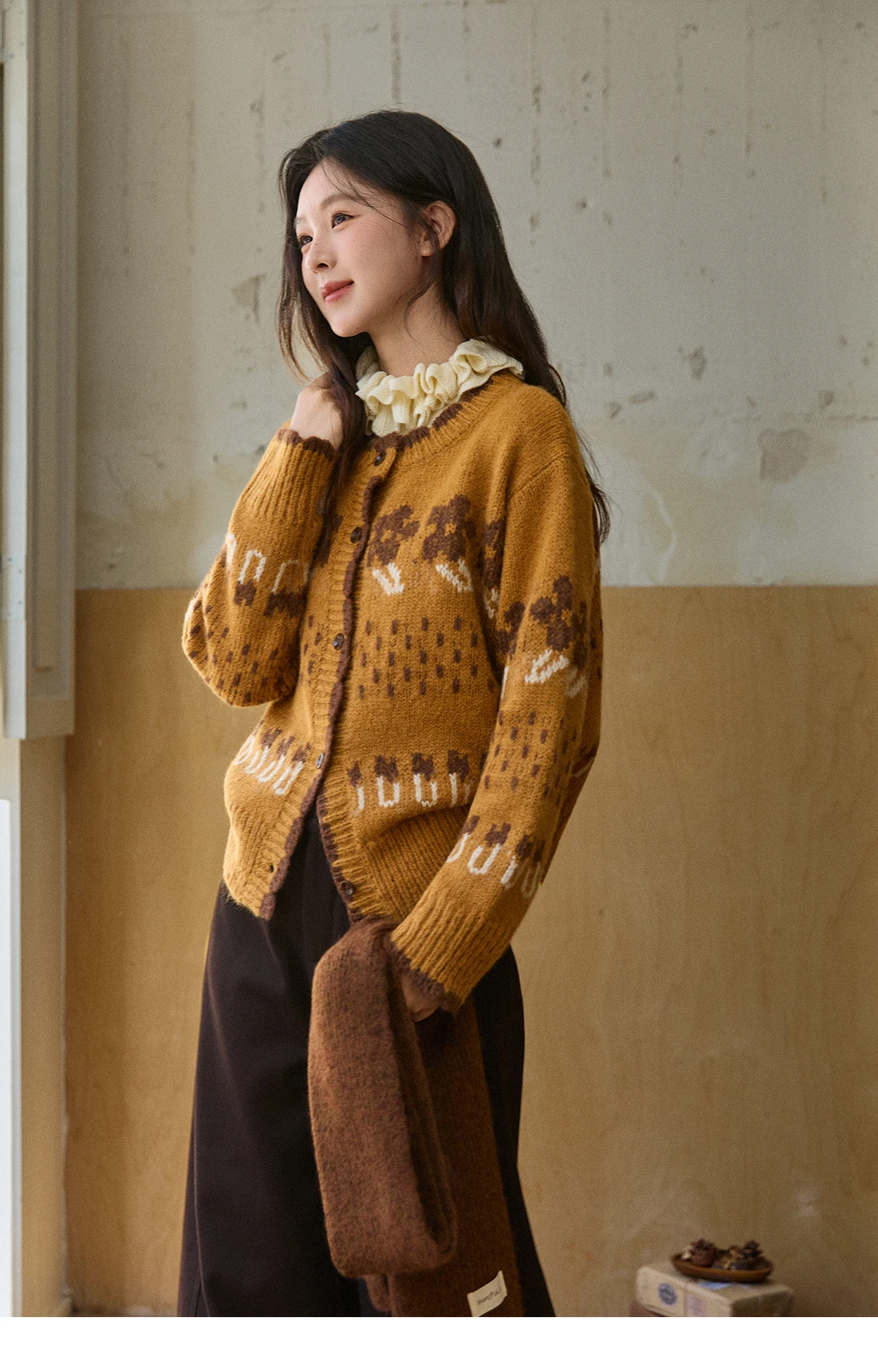 MISHOW High Waist Wide Leg Pants for Women 2025 Winter Casual Loose Thick Fleece Warm Knit Pants Straight Trousers MXE92K1127