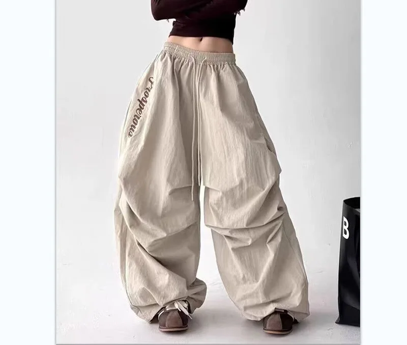 American Y2K Paratrooper Pants Women Hip Hop Oversize Loose High Waist Cargo Pant Harajuku Summer Retro Streetwear Bf Trousers