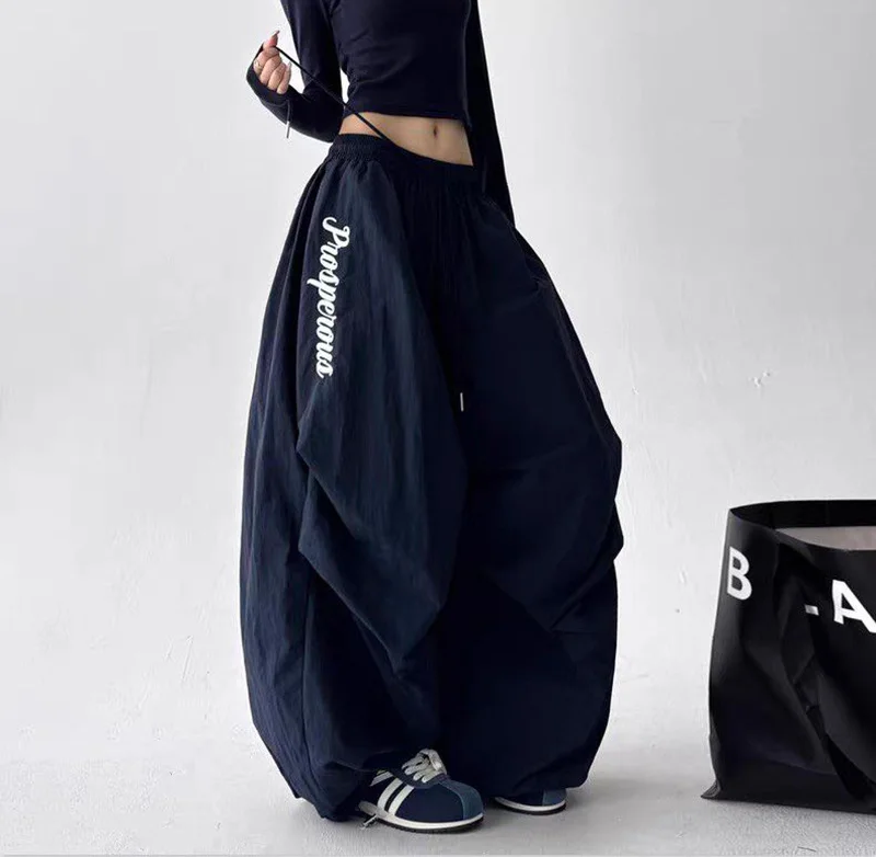 American Y2K Paratrooper Pants Women Hip Hop Oversize Loose High Waist Cargo Pant Harajuku Summer Retro Streetwear Bf Trousers