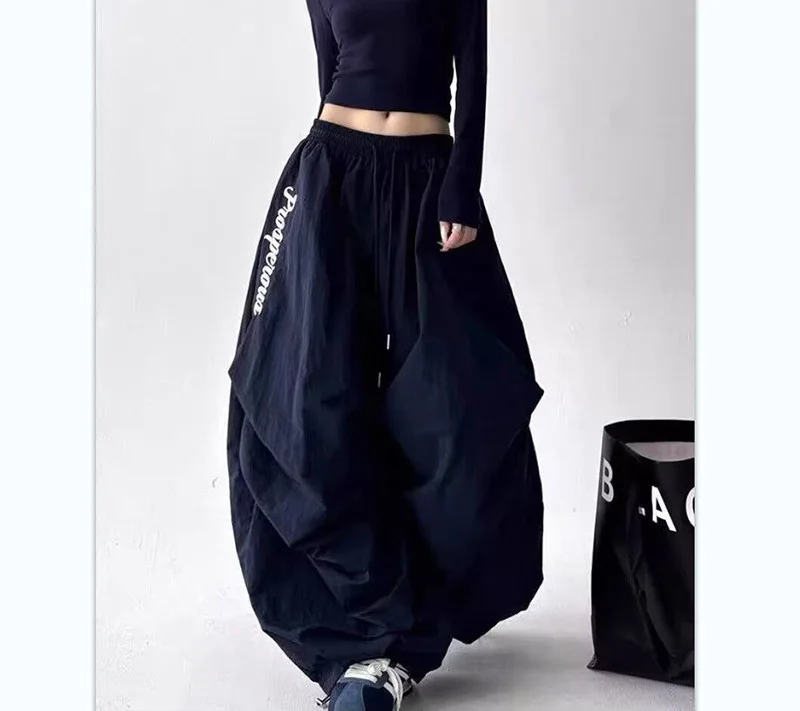 American Y2K Paratrooper Pants Women Hip Hop Oversize Loose High Waist Cargo Pant Harajuku Summer Retro Streetwear Bf Trousers