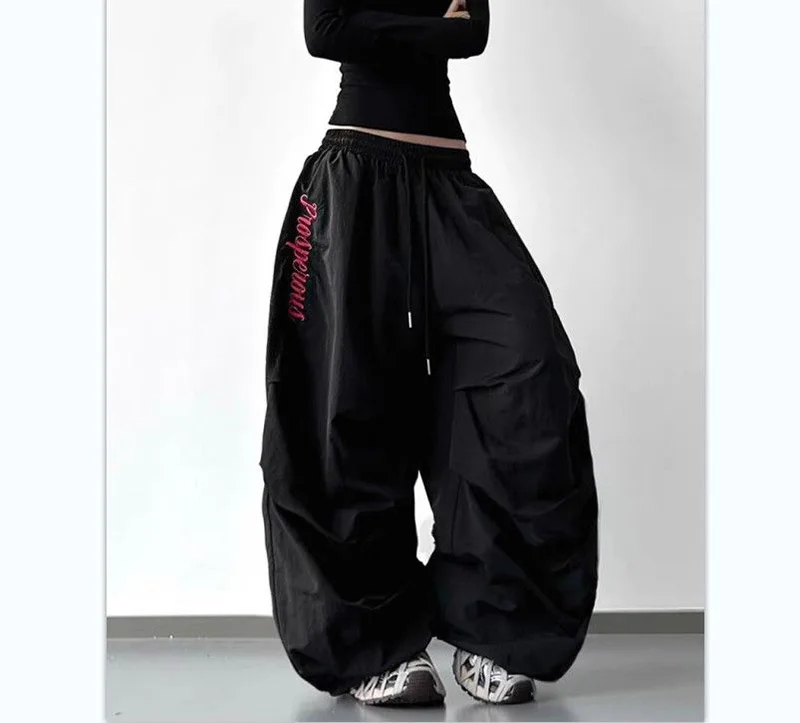 American Y2K Paratrooper Pants Women Hip Hop Oversize Loose High Waist Cargo Pant Harajuku Summer Retro Streetwear Bf Trousers
