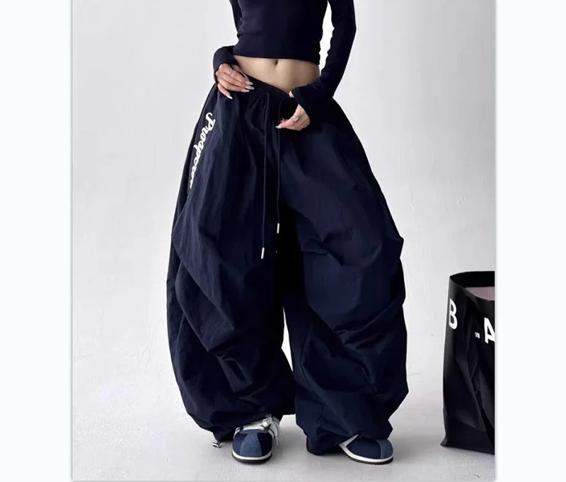 American Y2K Paratrooper Pants Women Hip Hop Oversize Loose High Waist Cargo Pant Harajuku Summer Retro Streetwear Bf Trousers