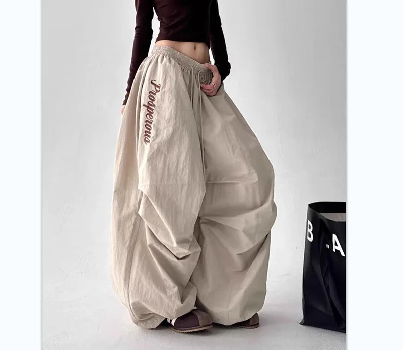 American Y2K Paratrooper Pants Women Hip Hop Oversize Loose High Waist Cargo Pant Harajuku Summer Retro Streetwear Bf Trousers