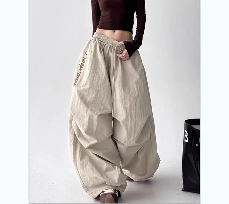 American Y2K Paratrooper Pants Women Hip Hop Oversize Loose High Waist Cargo Pant Harajuku Summer Retro Streetwear Bf Trousers