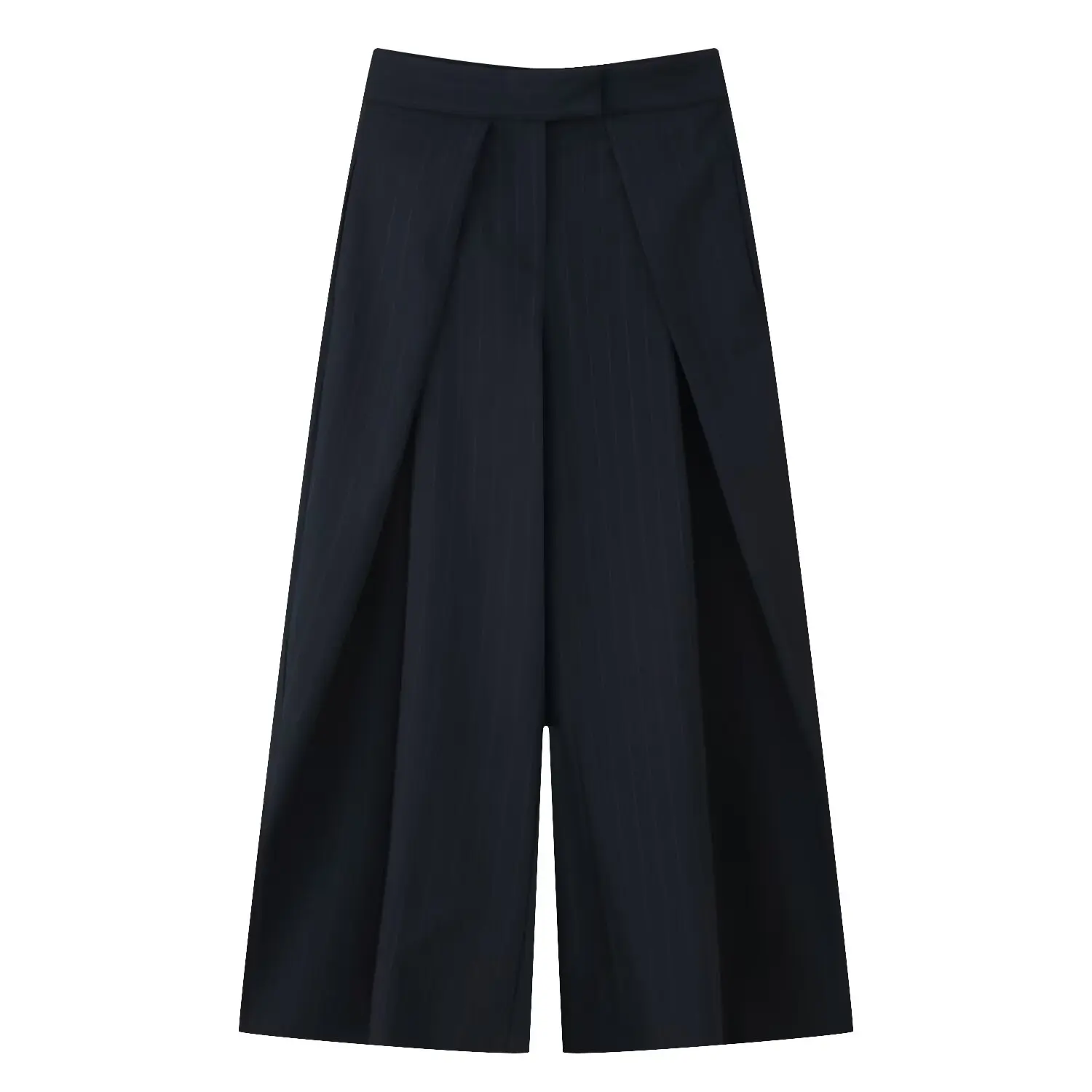 BSAY Pleated Pants for Women Fashion Autumn Winter New Solid Color Chic Female Elastic High Waist Wide Leg Trousers Mujer